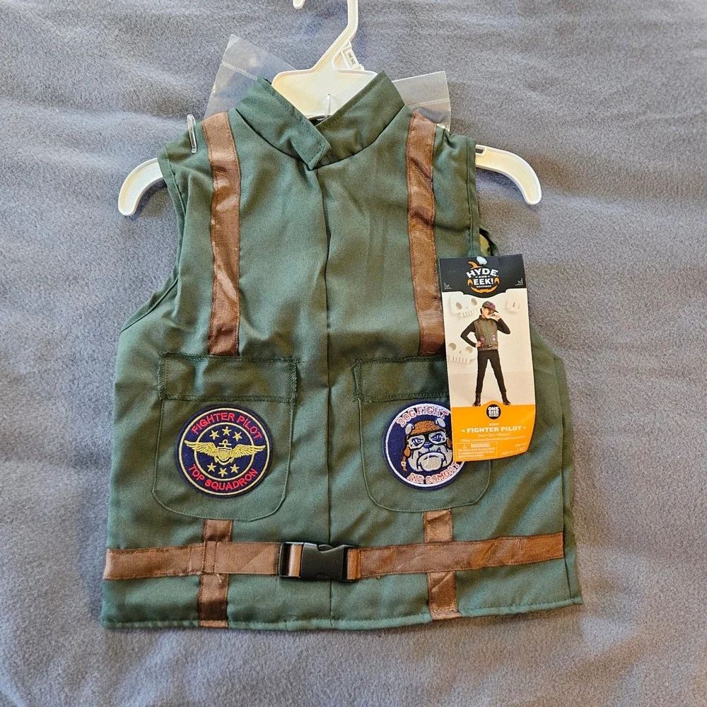 Kids Fighter Pilot Costume Vest Hat Sunglasses Top‎ Squadron Dogfight Air Combat